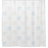 Lovely hearts pattern - Shower Curtain - Large シャワーカーテン (正面)
