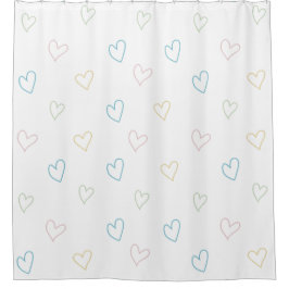 Lovely hearts pattern - Shower Curtain - Large シャワーカーテン