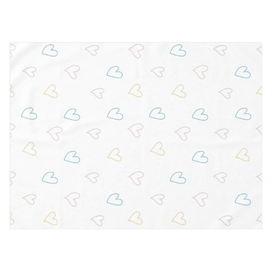 Lovely hearts pattern - Shower Curtain - Large テーブルクロス (正面(横))