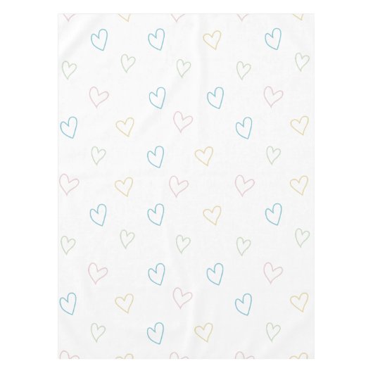 Lovely hearts pattern - Shower Curtain - Large テーブルクロス (正面)