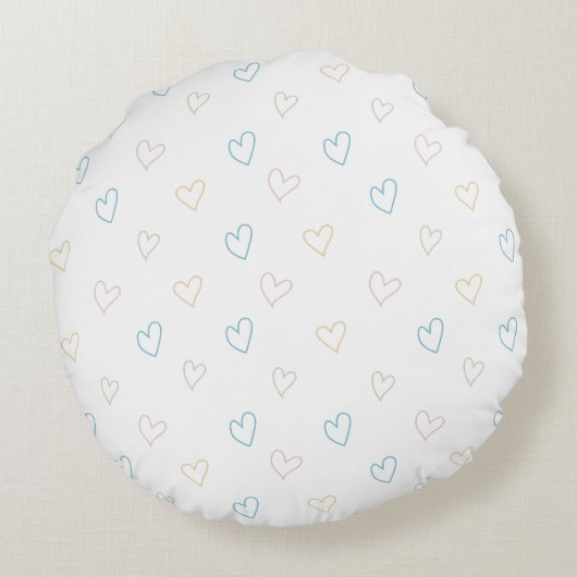 Lovely hearts pattern - Shower Curtain - Large ラウンドクッション (裏面)