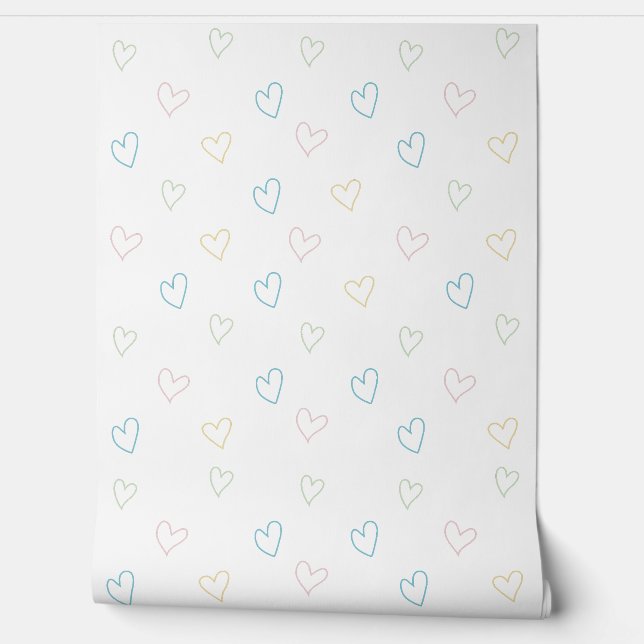 Lovely hearts pattern - Shower Curtain - Large 壁紙 (ほどく)