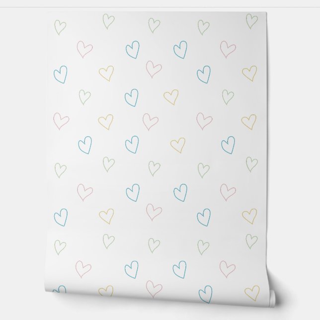 Lovely hearts pattern - Shower Curtain - Large 壁紙 (ほどく)