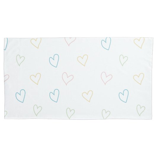 Lovely hearts pattern - Shower Curtain - Large 枕カバー (正面左)