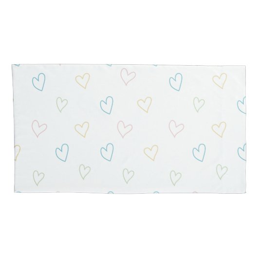 Lovely hearts pattern - Shower Curtain - Large 枕カバー (裏面-右)