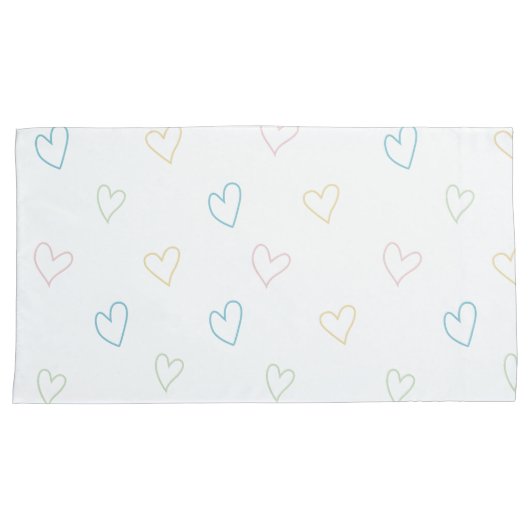 Lovely hearts pattern - Shower Curtain - Large 枕カバー (正面右)