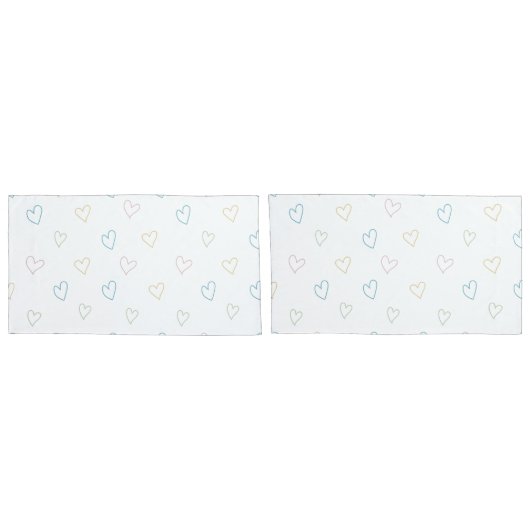 Lovely hearts pattern - Shower Curtain - Large 枕カバー (裏面-セット)