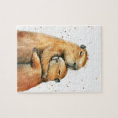 Lovely Hugging Capybara Couple Jigsaw Puzzle ジグソーパズル (横)