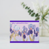  lovely iris 水彩ポストカード ポストカード (スタンド正面)