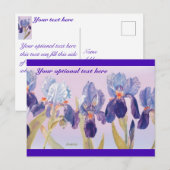  lovely iris 水彩ポストカード ポストカード (正面/裏面)