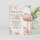 Lovely Journal Page w Animals 6th Birthdayパーティー 招待状 (スタンド正面)