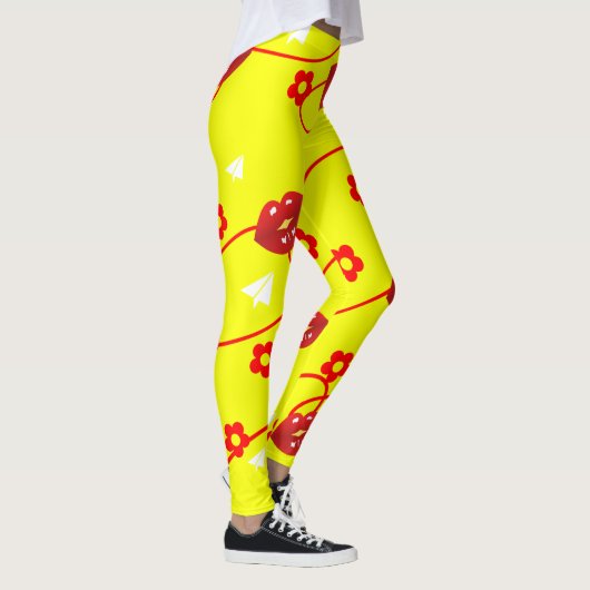 Lovely kisses all over design レギンス (右)