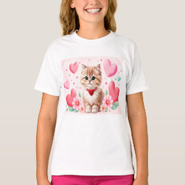 Lovely kitten hearts tシャツ