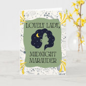 Lovely Lady Greeting Card カード (黄色い花)