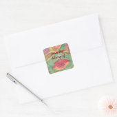 Lovely leaves custom bookplates スクエアシール (封筒)