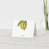 lovely Lemon Tree Branch Watercolor オーダーメイド サンキューカード (裏面)