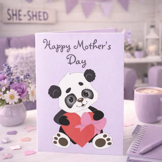 Lovely Lilac Panda Mother’s Day  カード