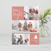 Lovely merry bright modern photo Christmas シーズンカード (スタンド正面)
