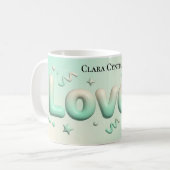 Lovely Minimalist Heart Personalized コーヒーマグカップ (正面左)