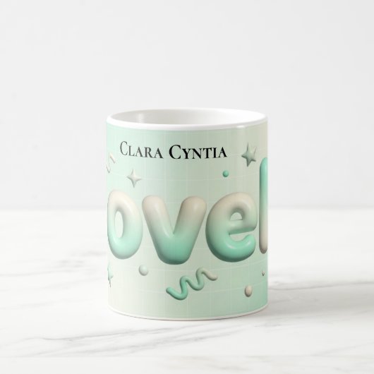 Lovely Minimalist Heart Personalized コーヒーマグカップ (中央)