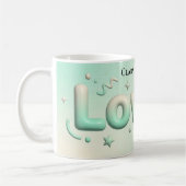 Lovely Minimalist Heart Personalized コーヒーマグカップ (左)