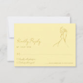 Lovely Modern Script Butter Yellow Wedding RSVP (正面)