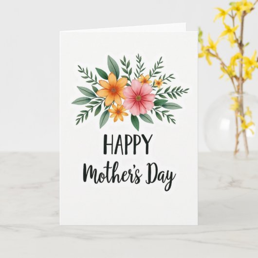 Lovely Mothers Day Sketch Card カード (黄色い花)