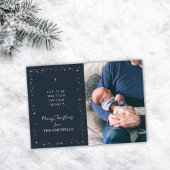 Lovely Navy Religious Christmas Photo シーズンカード