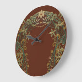 Lovely Nouveau Floral With Lily ラージ壁時計 (傾斜)