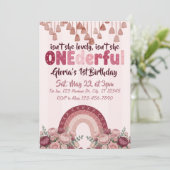 lovely, ONEderful, dusty rose rainbow 1st Birthday 招待状 (スタンド正面)