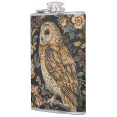 Lovely Owl in the Flowers Garden ,Gold Checkered  フラスク (左)