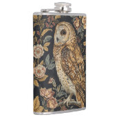 Lovely Owl in the Flowers Garden ,Gold Checkered  フラスク (右)