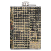 Lovely Owl in the Flowers Garden ,Gold Checkered  フラスク (裏面)