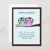 Lovely Owlsの動くアナウンス 案内ポストカード (正面/裏面)