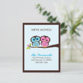 Lovely Owlsの動くアナウンス 案内ポストカード (スタンド正面)