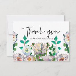  lovely pastel ウォーターカラーの花 サンキューカード