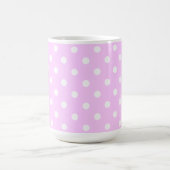 Lovely Pastel Pink Color With White Polka Dots コーヒーマグカップ (中央)