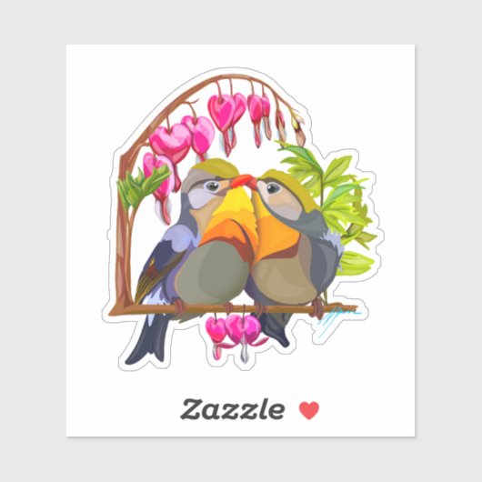 Lovely Pekin Robin Bird Pair シール (シート)