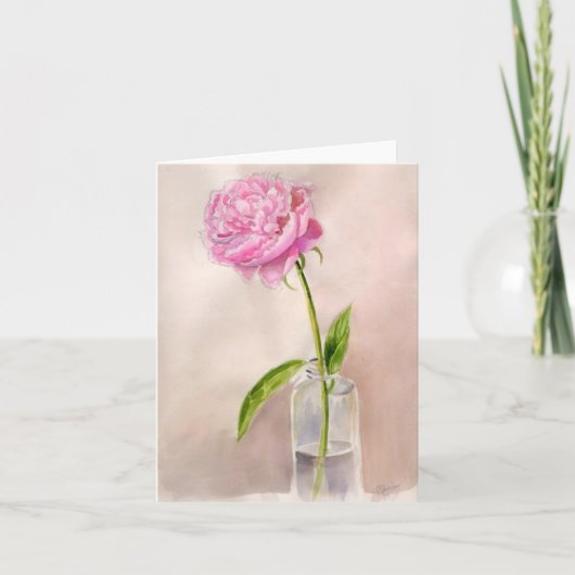 Lovely Peony Flower Note Card カード (正面)