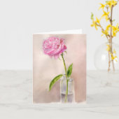 Lovely Peony Flower Note Card カード (黄色い花)