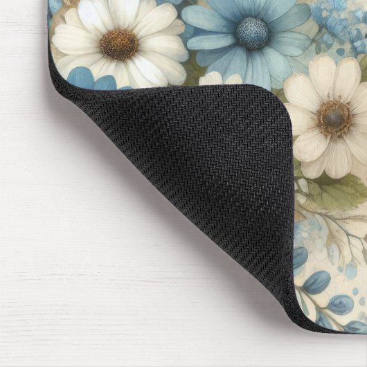 Lovely Personalized Multicolor Blue Florals マウスパッド (コーナー)