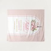 Lovely petals and prosecco gold blush party banner タペストリー (正面(横))