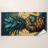 Lovely pineapple ビーチタオル (正面)