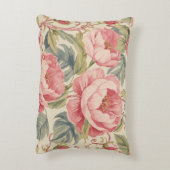 Lovely Pink Peoni Flowers Pattern, Elegant アクセントクッション (裏面(縦))