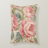Lovely Pink Peoni Flowers Pattern, Elegant アクセントクッション (正面(垂直))