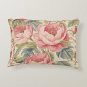Lovely Pink Peoni Flowers Pattern, Elegant アクセントクッション (裏面)