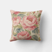 Lovely Pink Peoni Flowers Pattern, Elegant クッション (裏面)