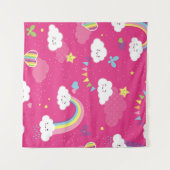 Lovely Pink Rainbow Sky repeating pattern. A seaml タペストリー (正面(横))