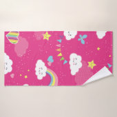 Lovely Pink Rainbow Sky repeating pattern. A seaml バスタオル (バスタオル)