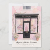 Lovely Pink Vintage Tea Party Bridal Shower  招待状 (正面)